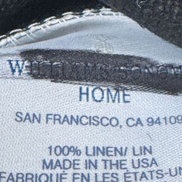 Williams Sonoma Reversible Belgian Linen Pillow Cover 22x22" Black/White NWOT - Picture 8 of 11